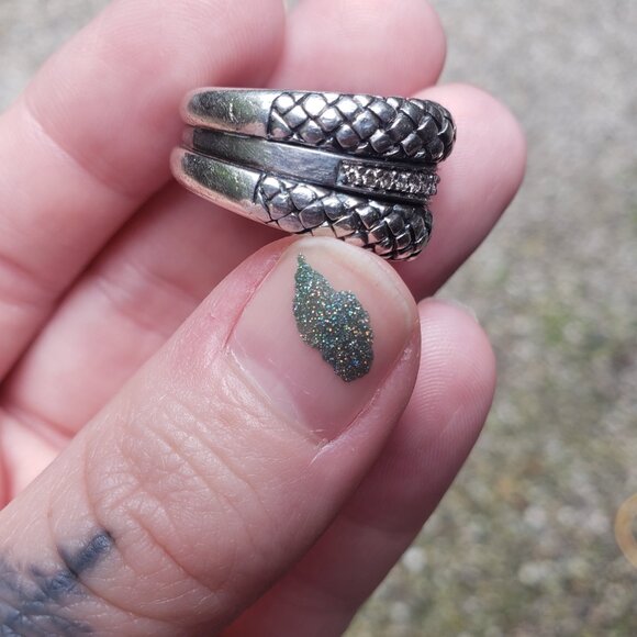 Scott Kay sterling silver .925 diamond basket weave statement ring - Picture 3 of 6